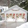 thumbnail image 4 of Fsddascl 7 x 16 Ft Christmas Garage Door Cover, Christmas Large Garage Door Banner, Xmas Poinsettia Balls Botanical Birds Hanging Garage Mural Background for Indoor Outdoor Xmas Party Supplies, 4 of 9