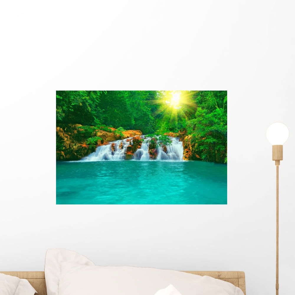 Waterfall Wall Mural by Wallmonkeys Peel and Stick Graphic (18 in W x ...