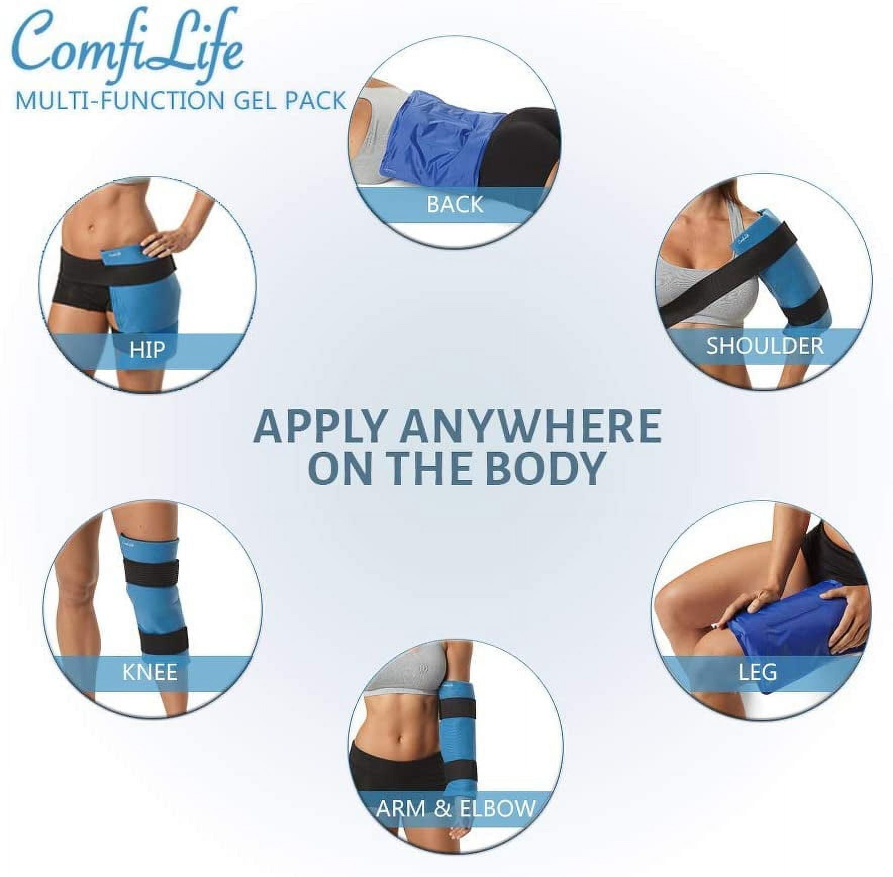ComfiLife Ice Packs for Injuries – Reusable Hot & Cold Packs with Wrap – Flexible Gel Pack Ice Wrap for Back Pain, Knee, Shoulder, Neck, Ankle, Wrists – Heat & Cold Therapy Relief – Large
