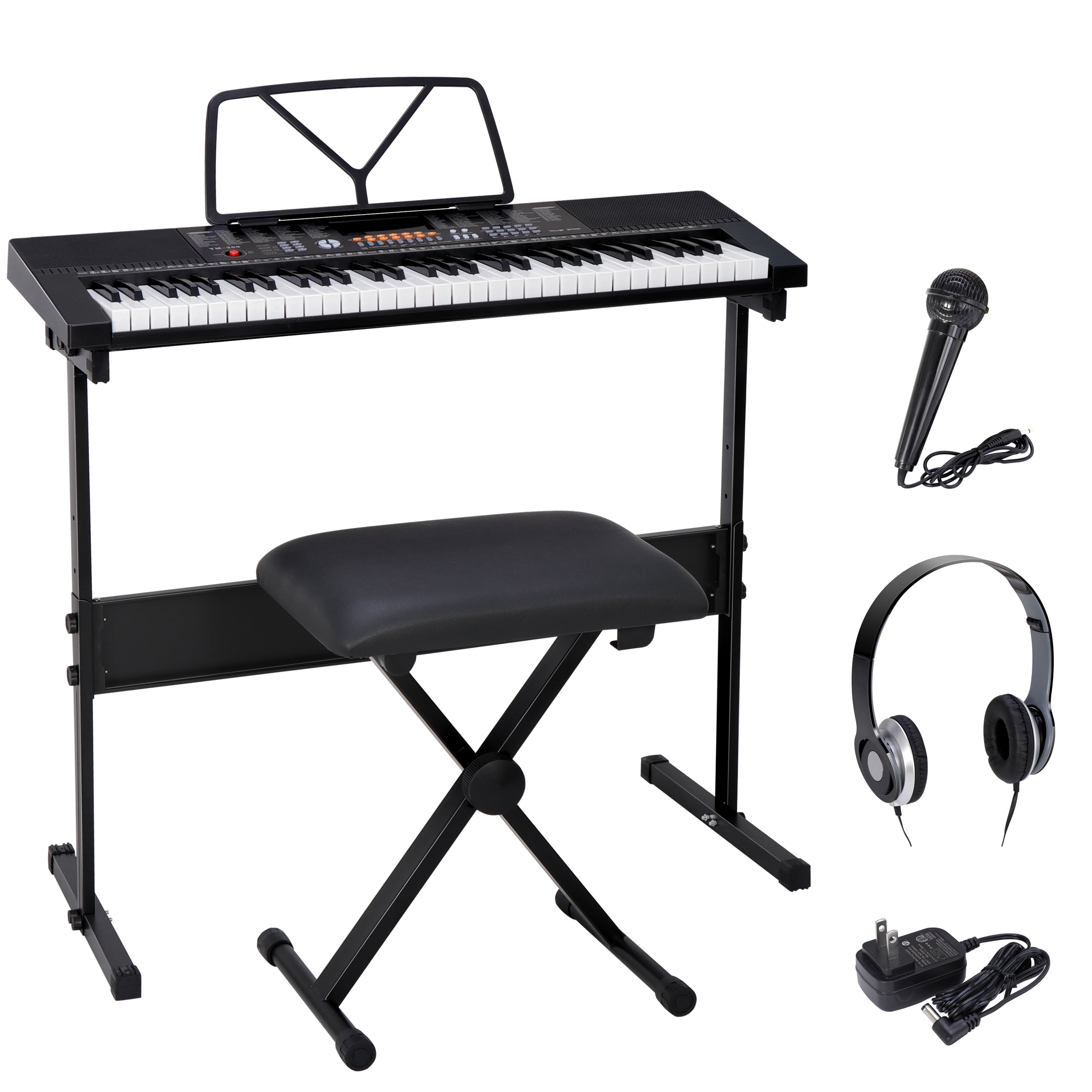 2020 Digital Piano Keyboard 61 Key Portable Electronic Instrument with Stand 