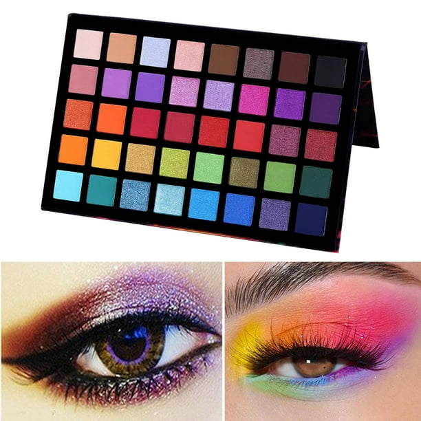 Paleta de maquillaje de ojos, maquillaje de sombra de ojos, cosméticos de brillo mate metálico, textura suave de 40 colores altamente pigmentados para Fernando paleta de sombras de ojos