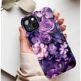 thumbnail image 5 of Purple Floral iPhone Case Elegant Trendy Design for Women Compatible with iPhone 11/12/13/14/15/16 (Pro Max/Plus), 5 of 9