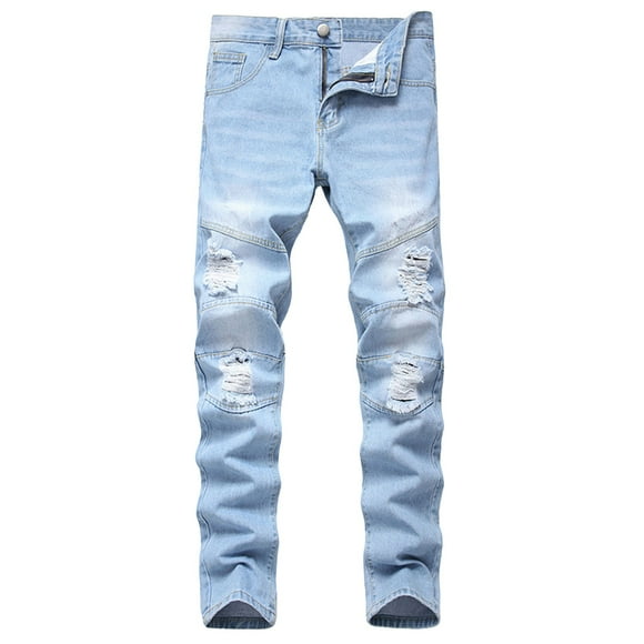 Jeans pour Hommes, Pantalons pour Hommes Jeans, Nouvelle Mode pour Hommes avec Poches Bouton Fermeture Éclair Personnalité Denim Tendance Jeans