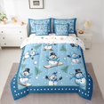 thumbnail image 2 of Homewish Lovely Xmas Snowman 7-Piece Twin Bedding Sets,Cute Polka Dots Bedding Comforter Set,Blue White Sheet Sets For Girl Teens,Breathable Home Decor Reversible, 2 of 8