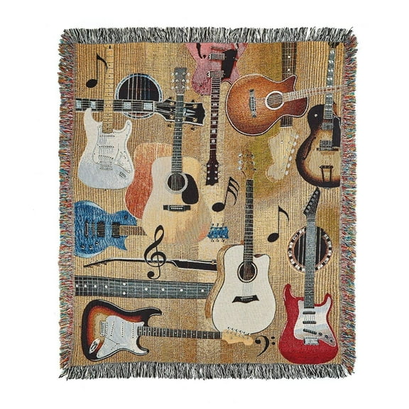 Manual ATGUIT Guitar Collage Throw Blanket, 50 Inches x 60 Inches