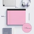 thumbnail image 2 of PrimeCook Shop 3 Pack Wide Legal Pads 11" x 9.5"  Pink Blue Green College Ruled Note Pad Narrow Ruled 30 Sheets per Notepad Perforated Writing Paper with Thick Backboard Horizontal Pads of Paper, 2 of 12