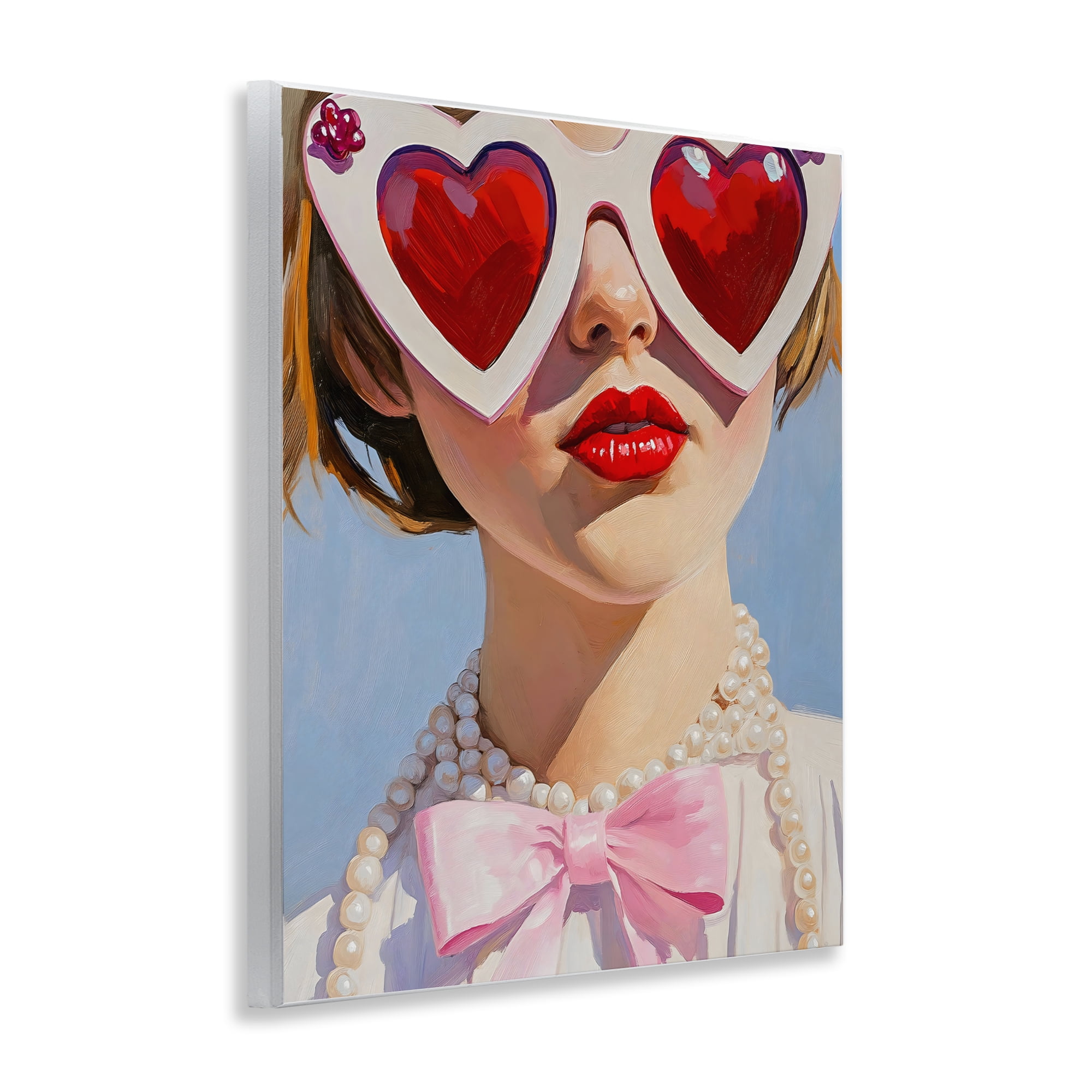 Stupell Industries Romantic Red Heart Glasses Wall Plaque Art, design by The Prints Vibe