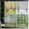 thumbnail image 4 of Ambesonne Forest Shower Curtain, Fall Winter Birch Tree, 69"Wx84"L, Green White, 4 of 5