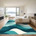 thumbnail image 3 of ODIKA 4'x6' Machine Washable Non-Slip Area Rug, Abstract Teal High Traffic Rug, Blue, 1066979, 3 of 7