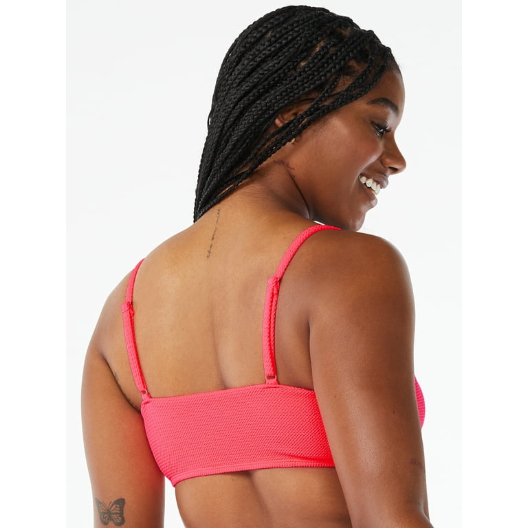 Love & Sports Women's Coral Freeze Scrunchy Cami Bikini Top, Sizes XS-XXL 