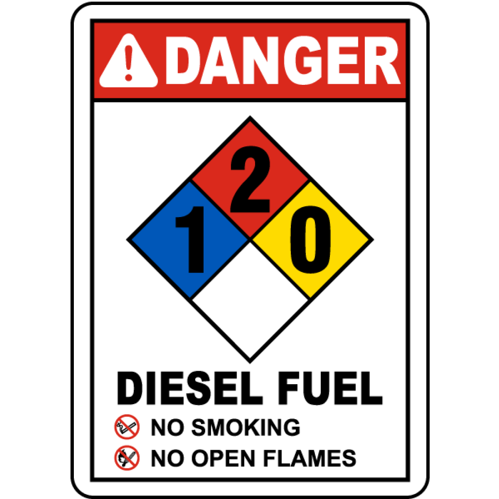 NFPA Diesel Fuel 120 Safety Notice Signs For Work Place Safety 10x7