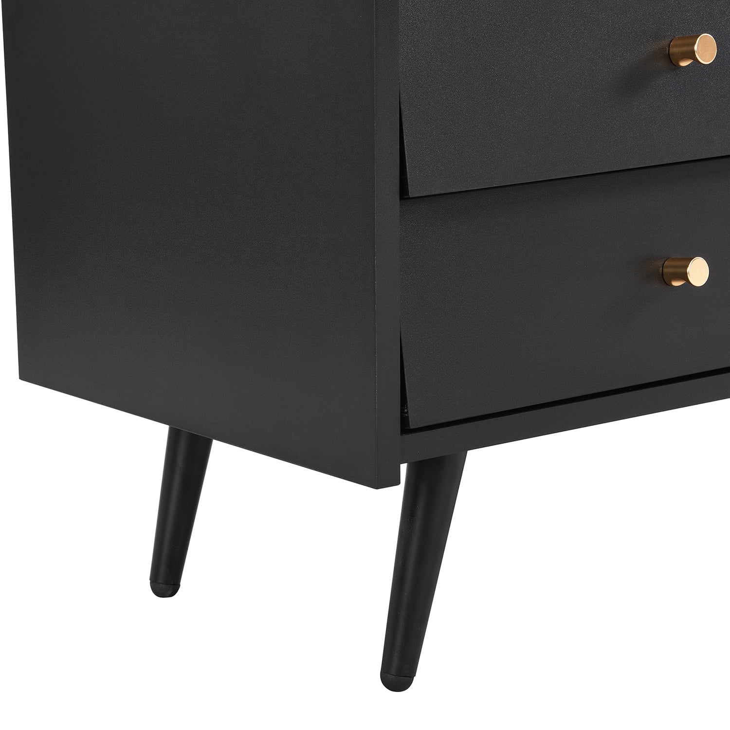 Kadyn MDF TV Stand, Entertainment Center TV Console with Sliding Fluted Glass Doors for TVs Up to 70", Black