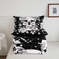 thumbnail image 5 of Homewish Halloween Goth Skull Twin Comforter Sets,Victorian Romantic Flowers Bedding Set,Black White,Black Reversible,2 Pieces,1 Comforter and 1 Pillowcase, 5 of 7