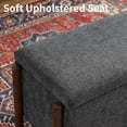 thumbnail image 4 of Vknow Furniture Chenille Storage Bench with Solid Wood Legs and Removable Lid for Bedroom Entryway and Living Room,Charcoal, 4 of 10