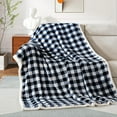 thumbnail image 6 of Sherpa Fleece Blanket Twin Size, Super Soft Warm Buffalo Plaid Plush Gig Blankets, Lightweight Cozy Fuzzy Blanket for Couch Sofa Bed (NavyBlue, 60" x 80"), 6 of 6
