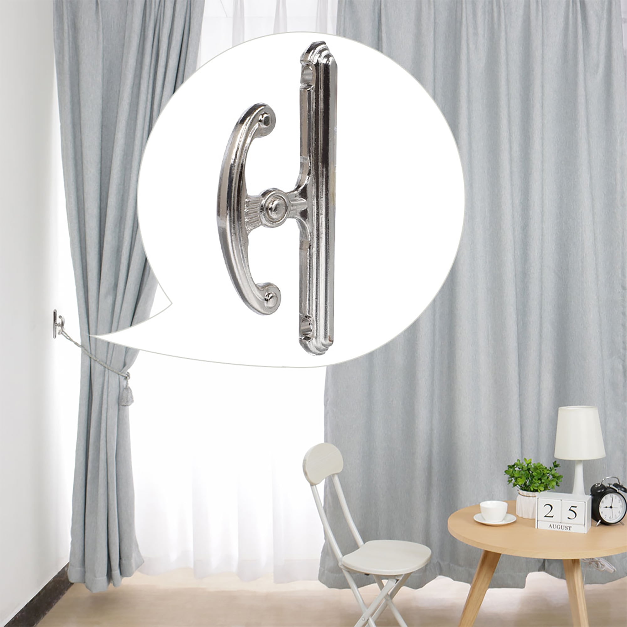 Zinc Alloy Window Curtain Tieback Hook, Drapery Holdbacks Curtain Hooks