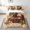 thumbnail image 2 of Manfei 3D Dachshund Teens Bedding Comforter Set 7 Pieces, Vintage French Rose Floral Full Bedding Set, Old Fashion Reversible Fitted Sheet Flat Sheet, Lightweight Room Decor, 2 of 7