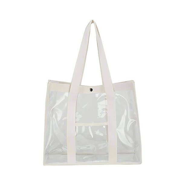 Bolso de Playa Grande Estilo Natural Bolso de Mano Transparente Estadio Certificación de Seguridad Bolsa de Mano Transparente Cartera Adecuada para el Trabajo Estadio Deportivo de Playa