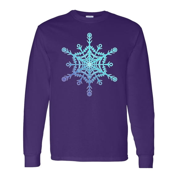 Inktastic Christmas Blue Ice Snowflake Long Sleeve T-Shirt