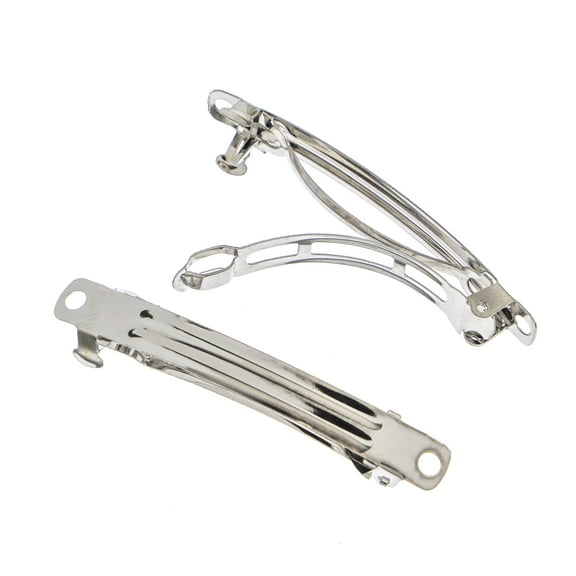 Must Have Findings Metal Silver 2-3/8" Hair Barrettes for Jewelry Making Findings, 2 Pieces