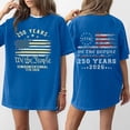 thumbnail image 2 of Short Sleeve Crewneck T Shirt with 250 Years We The People Semi Centenary 1776 2026 Print Loose Fit Casual Top for Women Men Blue S, 2 of 5