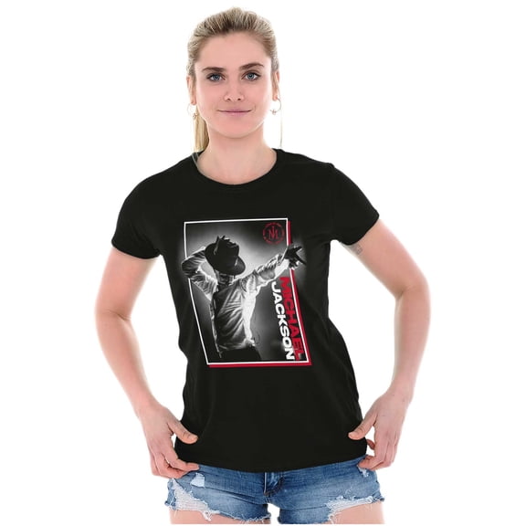 Michael Jackson Smooth Criminal Hat Womens Slim Fit Graphic Tee Brisco Brands S