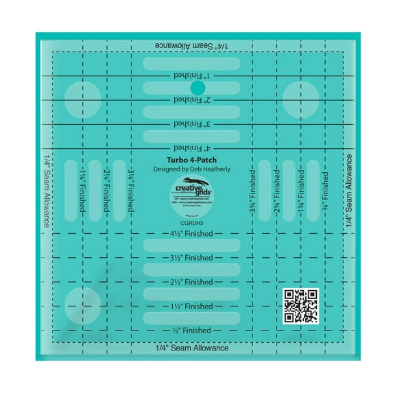 Creative Grids Turbo 4-Patch Template Quilt Ruler