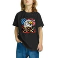 thumbnail image 3 of Mgmyaa Boys and Girls Short Sleeve T-Shirt Kids Crewneck Loose Fit Summer T-Shirt Tops Independence Day 3-10 Years, 3 of 5