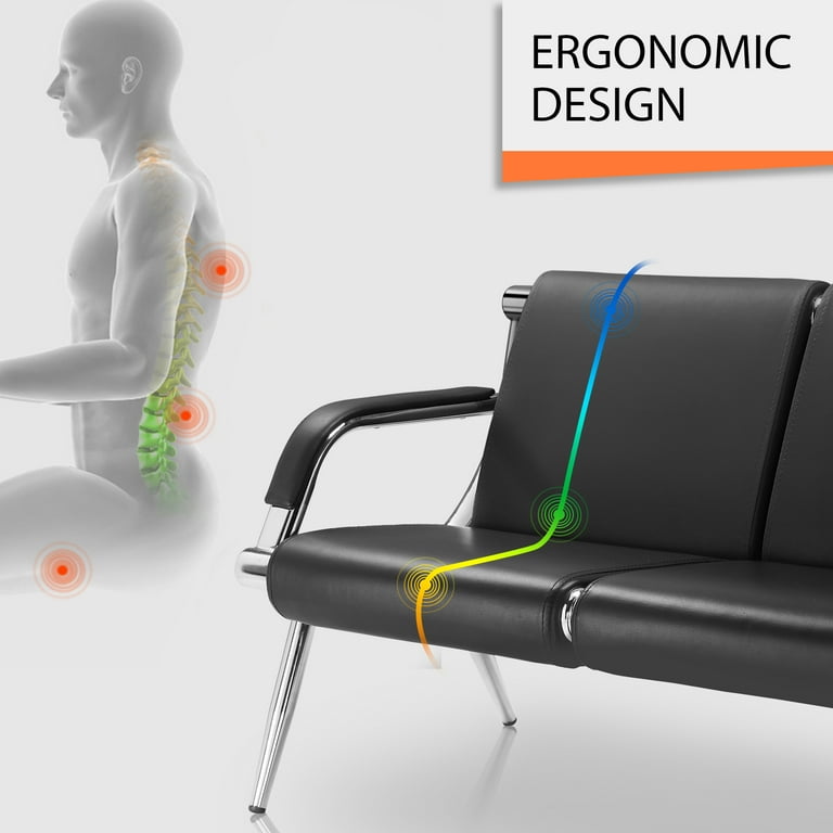 OmySalon 3 Seat Waiting Room Bench Reception Bench Seating Office
