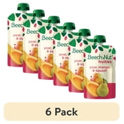 (6 pack) Beech-Nut Fruities Stage 2 Baby Food, Pear Mango & Squash, 3.5 oz Pouch
