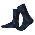 thumbnail image 2 of KLL Blue Glitter Retro Print Cool Socks Men's Women's Crew Socks Funny Crazy Novelty Stockings, 2 of 7