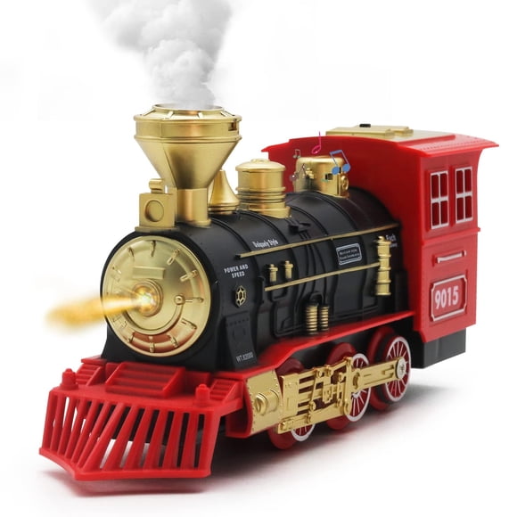 Locomotora de vapor Hot Bee Toys con humo, luces y sonidos