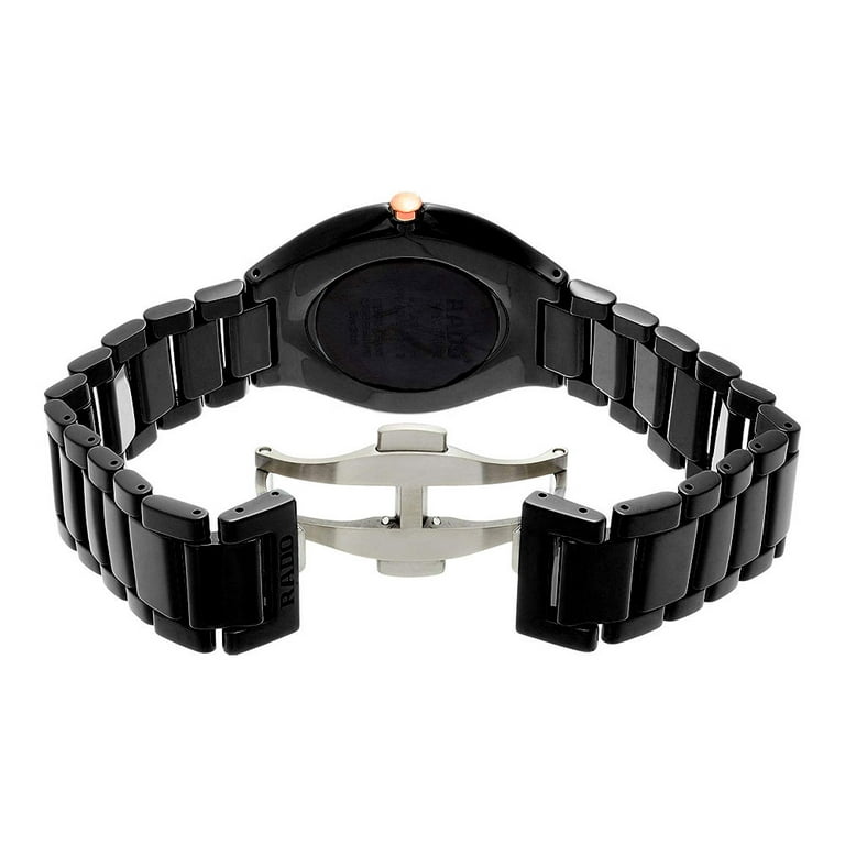 Rado True Thinline Black Ceramic Black Dial Quartz Mens Watch