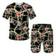 thumbnail image 4 of Conjunto de camiseta y pantalones cortos de manga corta holgados con cuello redondo y cadena de estilo europeo con estampado 3D nuevo de verano para niños, 4 of 5