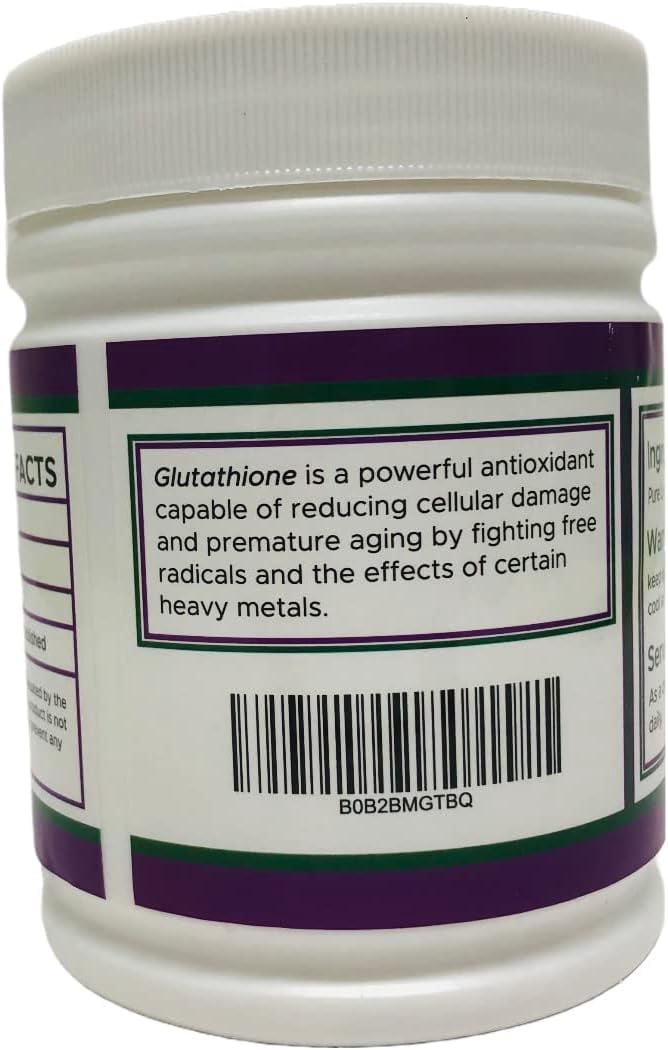 L-glutathione Powder Supplement, 100 Grams : Pure glutathione Supplement for Antiaging