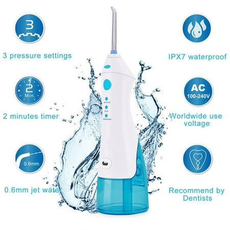 White & blue Oral Hygiene Tools Portable Oral Irrigator Teeth Water SPA 220ml Dental Oral Care Water Jet Irrigator Flosser