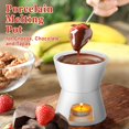 thumbnail image 3 of Mudder - Juego de 2 tazas de fondue de cerámica y 8 tenedores para derretir chocolate, queso, caldo o tapas en San Valentín, color blanco, 3 of 5