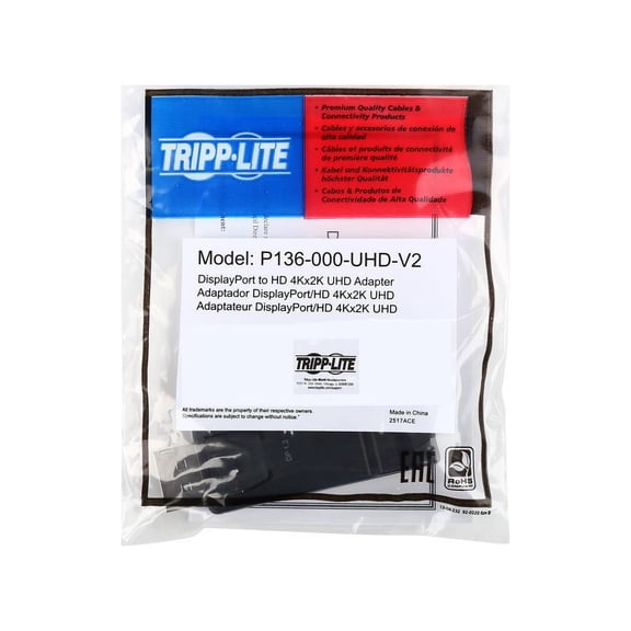 Tripp Lite Displayport To Hdmi Adapter Dp To Hdmi Compact 4k X 2k @ 24/30hz M/f Dport 1.2 - Adapter - Displayport Male To Hdmi Female - Black - 4k Support