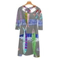 thumbnail image 3 of Sardines Robe Évasée Col Carré Robe Élégante Mode Féminine Imprimée Motif Pêche Poisson Portugais, 3 of 4