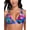Colorful Leaves, variant on Ocean Blues Women's Ruched Triangle Bikini Top Criss Cross Tie Back Swimsuit Bathing Suits Top