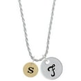 thumbnail image 1 of Delight Jewelry Goldtone Disc 1/2'' Initial - s - Silvertone Script Initial Disc - F - Charm Necklace, 20"+3", 1 of 4