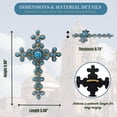 thumbnail image 3 of Rustic Southwest Turquoise Wall Cross – Silver Gem Accents – Western Religious Decor for Living Room, Office, or Entryway – Great Rustic Gift for Home or Holiday, 3 of 7
