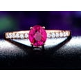 thumbnail image 5 of Classic 1.75 Carat Red Ruby 8x6mm Oval Cut And Moissanite Diamond Engagement Ring in 10k Rose Gold, 5 of 5