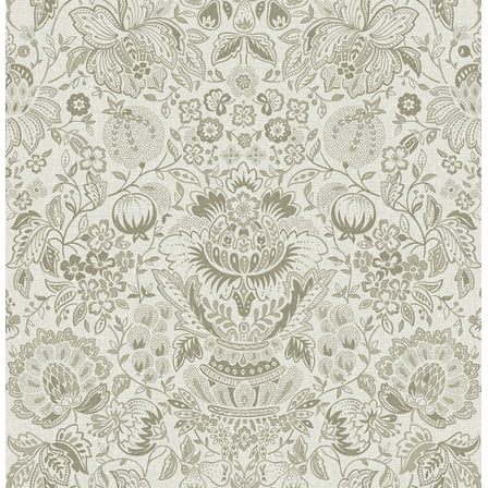 A-Street Prints Blanche Neutral Floral Damask Wallpaper