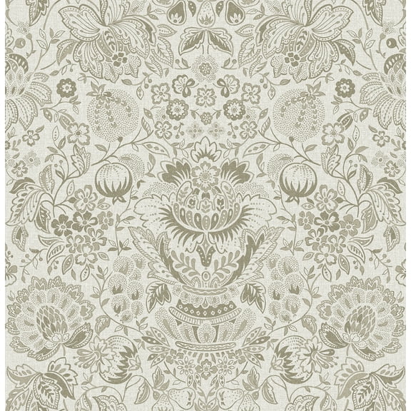 A-Street Prints Blanche Neutral Floral Damask Wallpaper