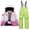 Green, variant on Girls Ski Suit Size 8 Fashion Children's Ski Suit Windproof Warm Children's Skiing Set Winter Zip Up Jacket Hooded Long Gradient Printing Pant