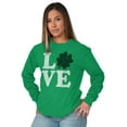 thumbnail image 3 of St Patrick's Day Shamrock Love Women's Long Sleeve T Shirt Brisco Brands 2X, 3 of 6