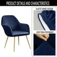 thumbnail image 3 of Shukii Velvet Dining Chair Covers Set of 4 Tibetan Blue Chair Slipcovers Chair Protector Cover, 3 of 6