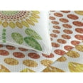 thumbnail image 3 of Ambesonne White Quilted Coverlet 3 Pcs, Sunflower Mandala Design, King Size, Yellow White and Green, 3 of 4