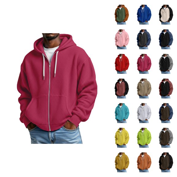 Knit Solid Zip Hoodie For Everyday Comfort And Casual Style